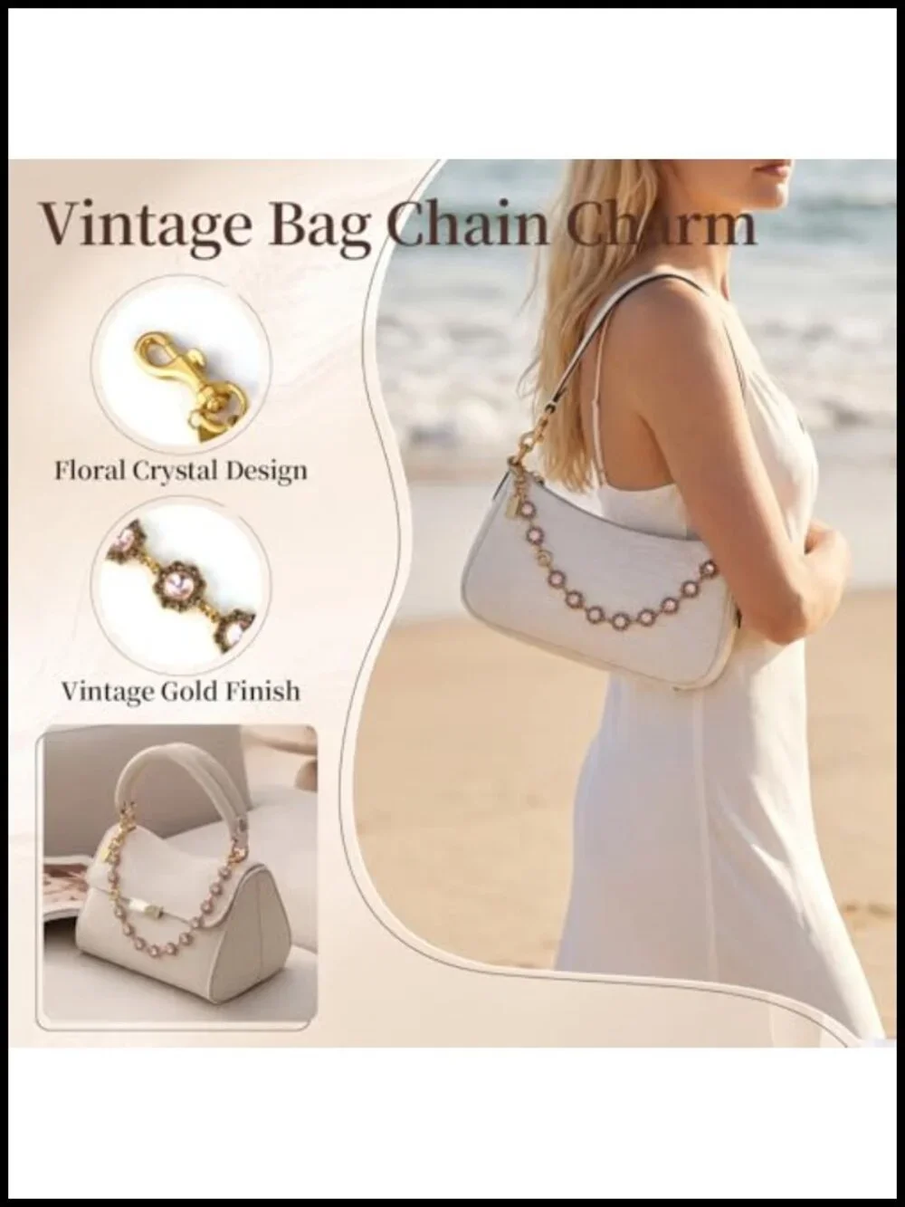 4-Pack Bag Chain Charm Purse Extender Keychain Set